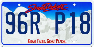 SD license plate 96RP18
