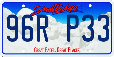 SD license plate 96RP33