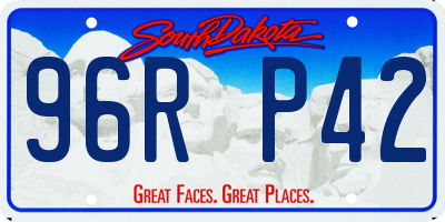 SD license plate 96RP42