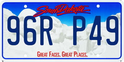 SD license plate 96RP49
