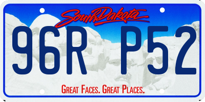 SD license plate 96RP52