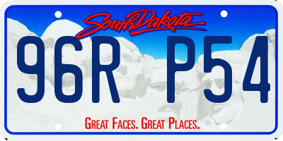 SD license plate 96RP54