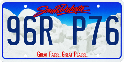 SD license plate 96RP76