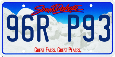 SD license plate 96RP93