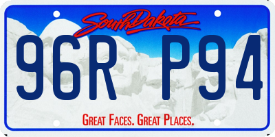 SD license plate 96RP94