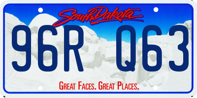 SD license plate 96RQ63