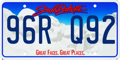 SD license plate 96RQ92