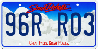 SD license plate 96RR03