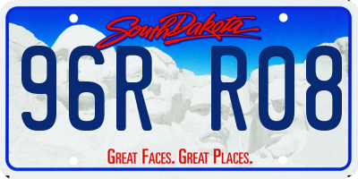 SD license plate 96RR08