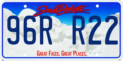 SD license plate 96RR22