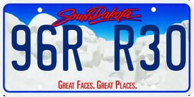 SD license plate 96RR30