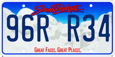 SD license plate 96RR34
