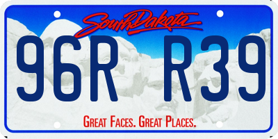 SD license plate 96RR39