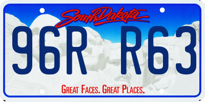 SD license plate 96RR63