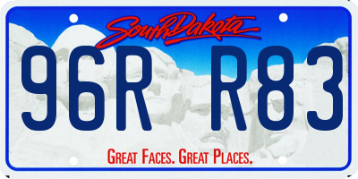 SD license plate 96RR83