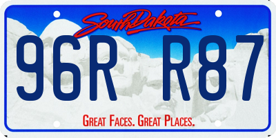 SD license plate 96RR87
