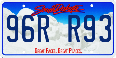 SD license plate 96RR93