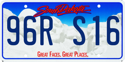 SD license plate 96RS16
