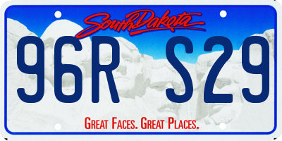 SD license plate 96RS29