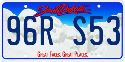SD license plate 96RS53