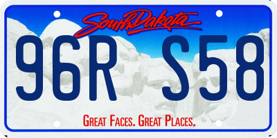SD license plate 96RS58