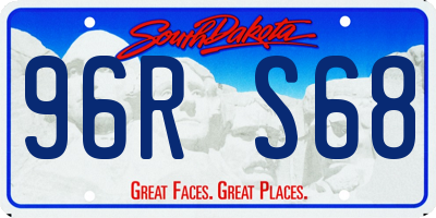 SD license plate 96RS68