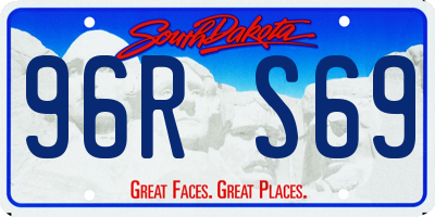 SD license plate 96RS69