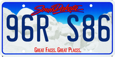 SD license plate 96RS86