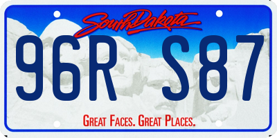 SD license plate 96RS87