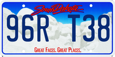 SD license plate 96RT38