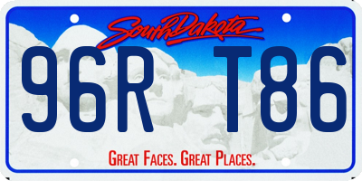 SD license plate 96RT86