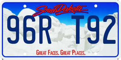 SD license plate 96RT92