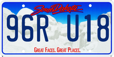 SD license plate 96RU18