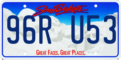 SD license plate 96RU53