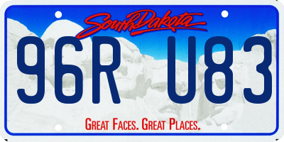 SD license plate 96RU83