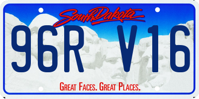 SD license plate 96RV16