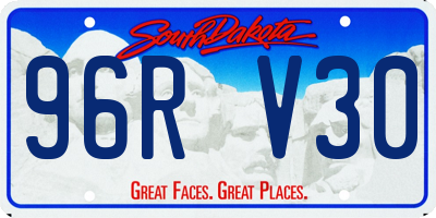SD license plate 96RV30