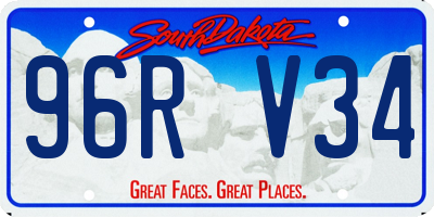 SD license plate 96RV34
