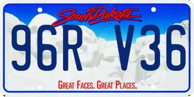 SD license plate 96RV36