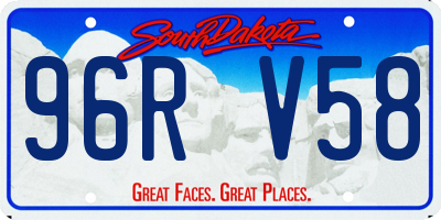 SD license plate 96RV58