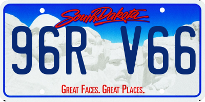 SD license plate 96RV66