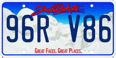 SD license plate 96RV86