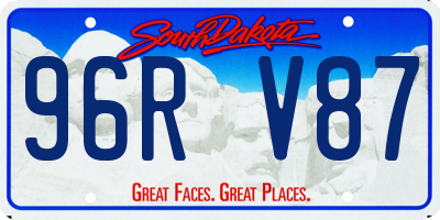 SD license plate 96RV87
