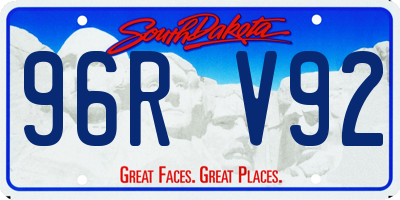 SD license plate 96RV92