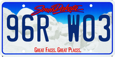 SD license plate 96RW03