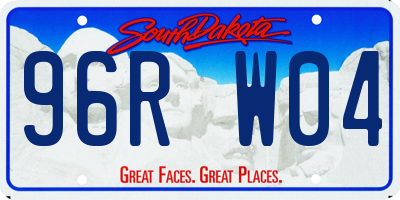 SD license plate 96RW04