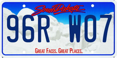 SD license plate 96RW07