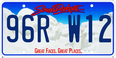 SD license plate 96RW12
