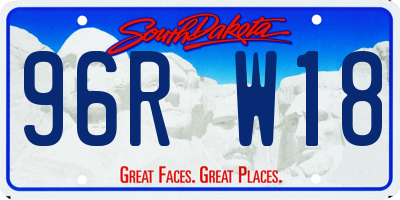 SD license plate 96RW18