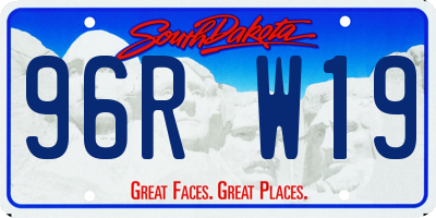 SD license plate 96RW19